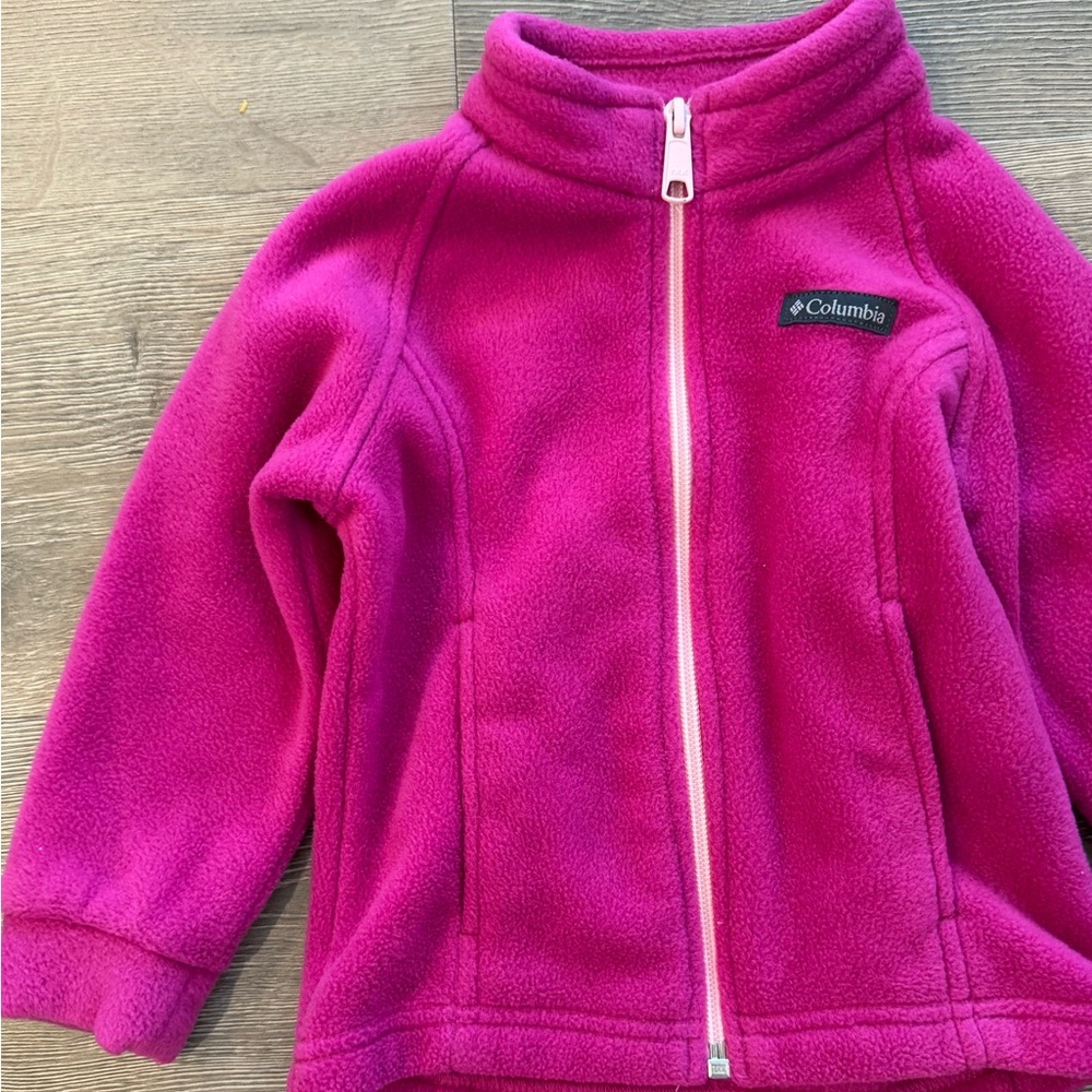Columbia Barbie Pink Fleece Full Zip Toddler Girls Jacket - Picture 2 of 6